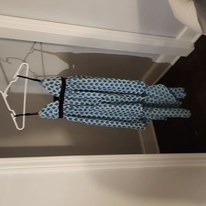 Peacock color high low dress, bra style top